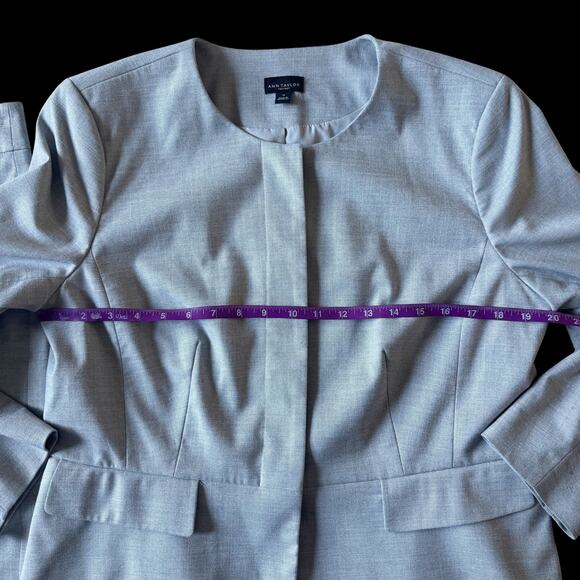 Ann Taylor 2 piece Blazer Skirt suit Women's 14 16 Gray Professional academia - Picture 4 of 10